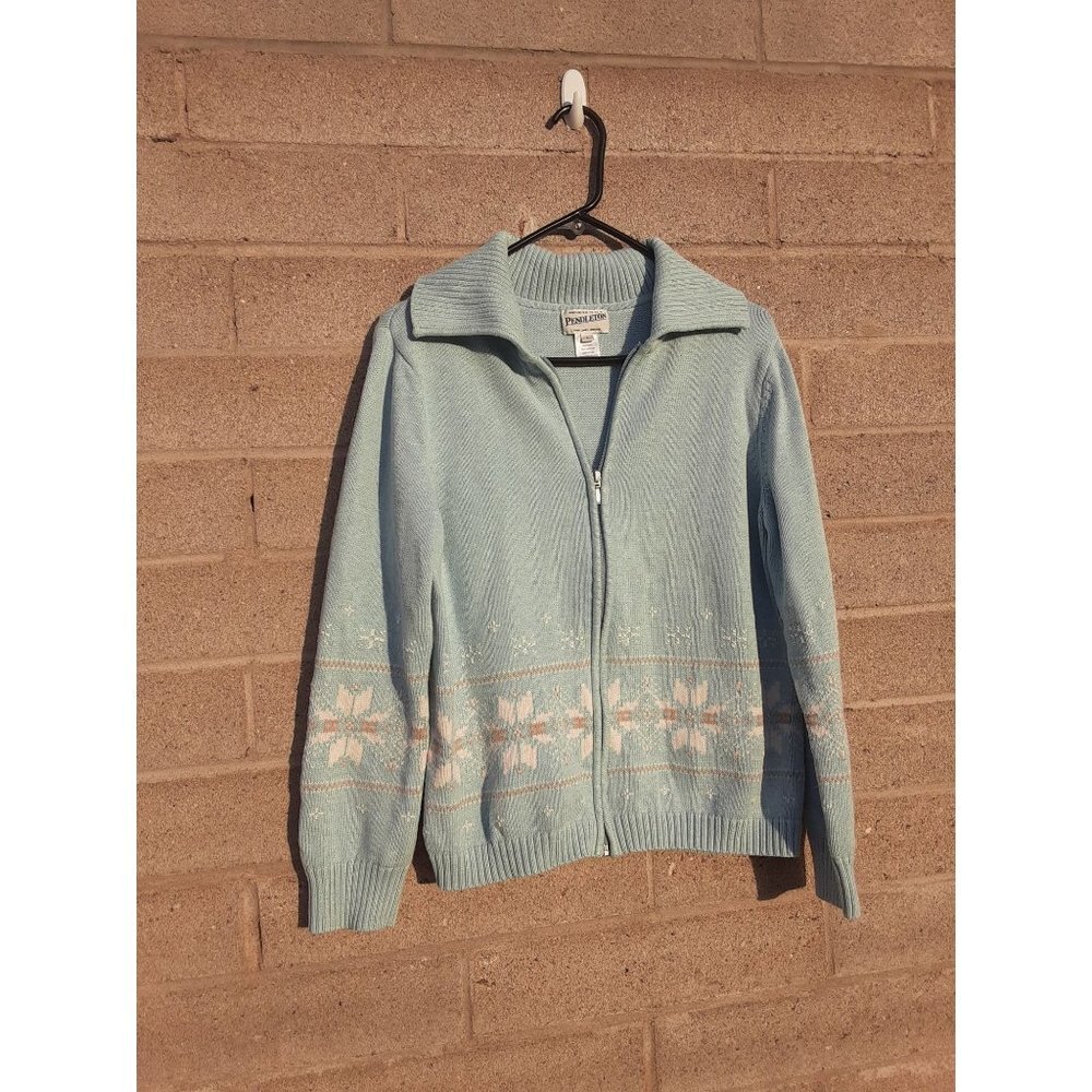 Ladies Pendleton Snowflake Zip cardigan